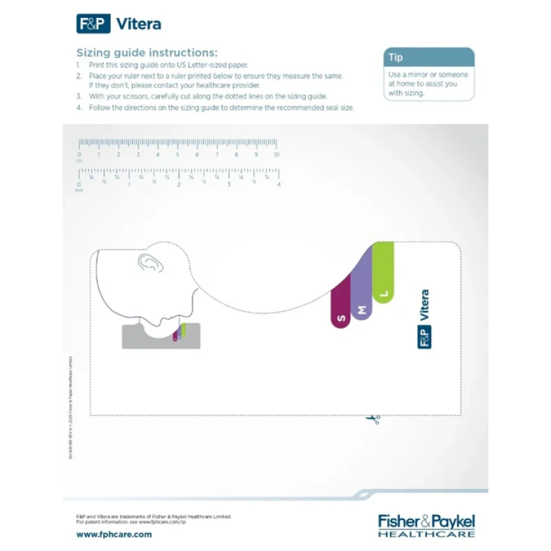 Vitera CPAP mask airflow performance chart